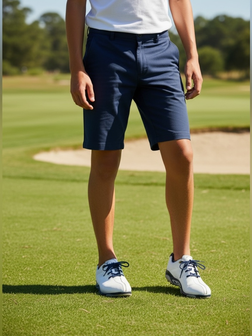 FootJoy 45017 Boys White and Blue Golf Shoes Size 3